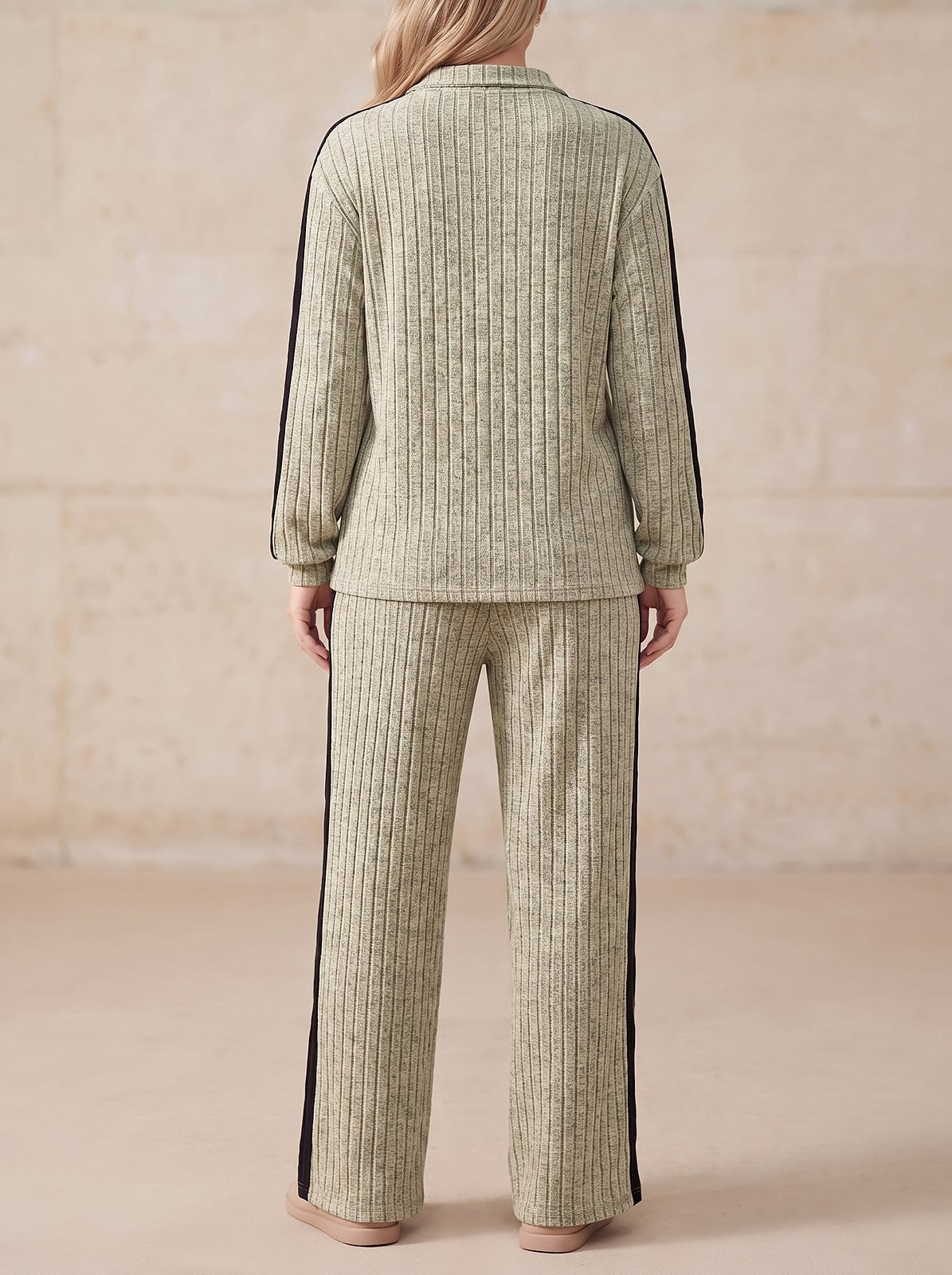 Women's Ribbed Half Zip Co-ord Set