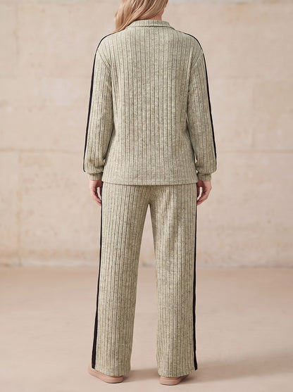 Women's Ribbed Half Zip Co-ord Set