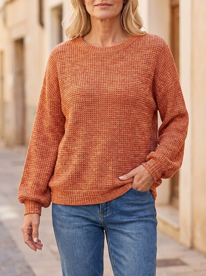 Women's Cosy Waffle Round Neck Jumper