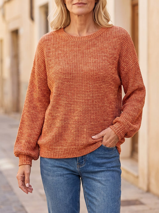 Women's Cosy Waffle Round Neck Jumper