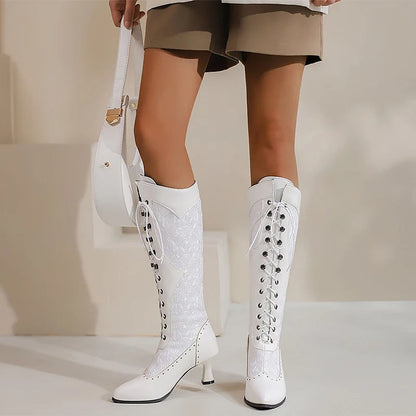 Women's Pointed Toe Heeled Long Boots
