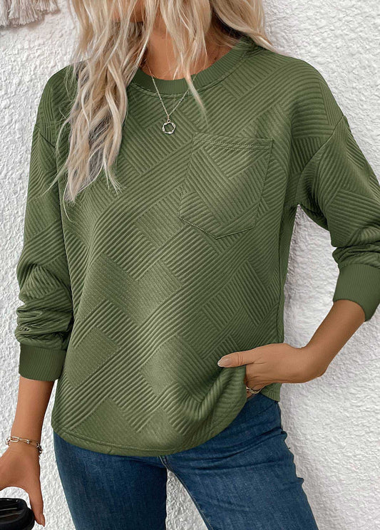 Women's Autumn Jacquard Crew Neck Sweatshirt