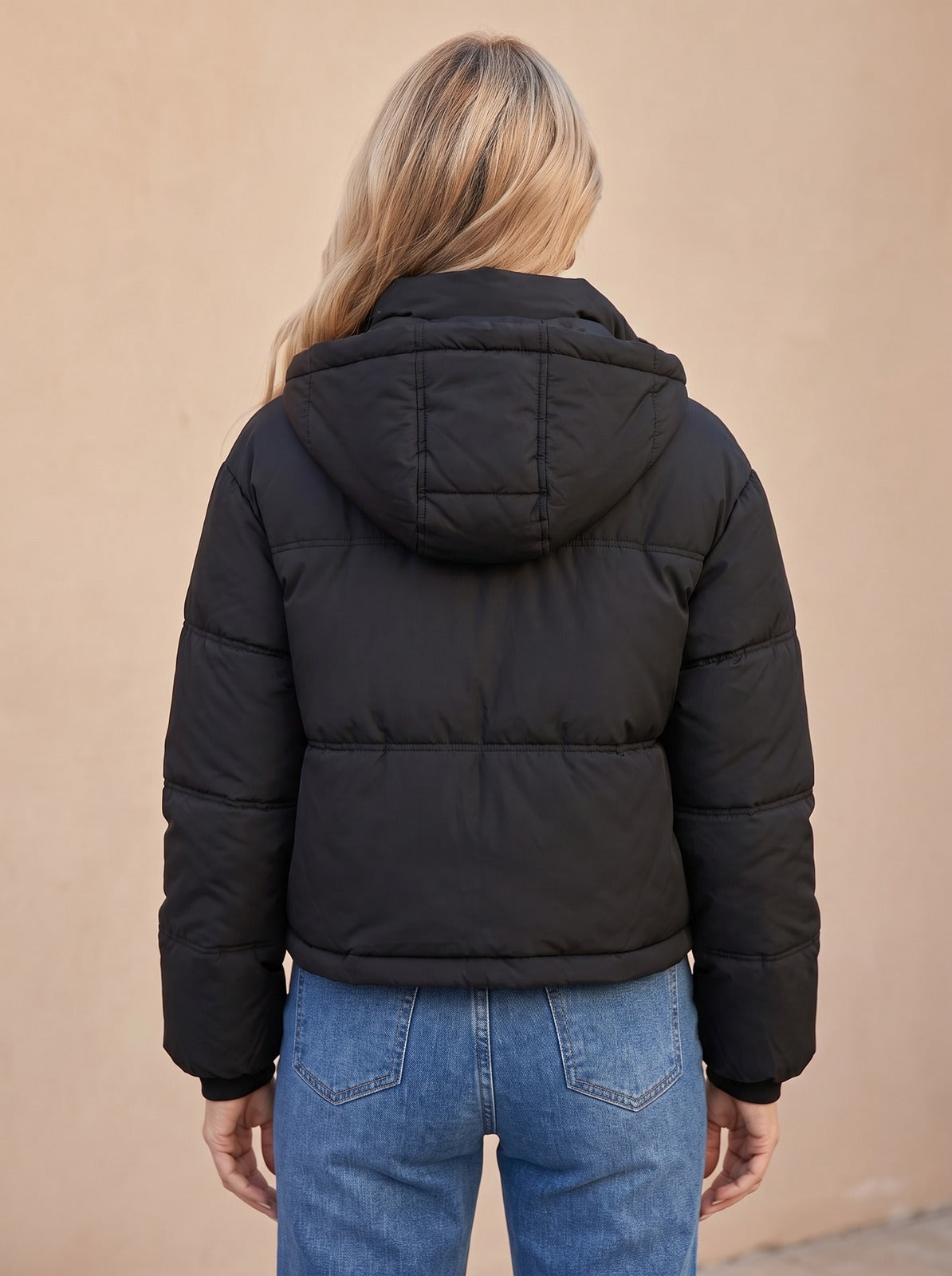 Women's Cropped Hooded Puffer Coat