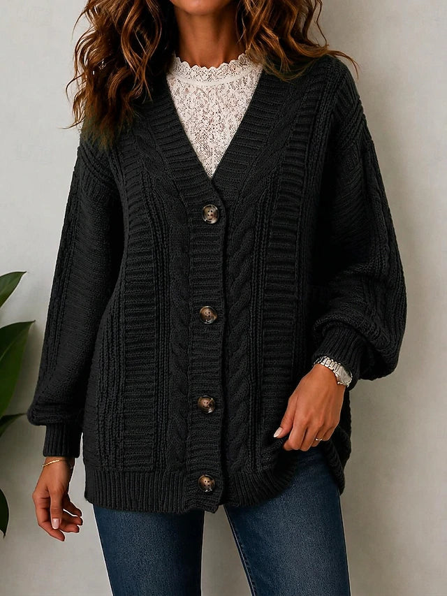 Women's Aran Cable Knit Cardigan