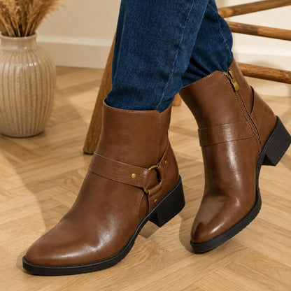 Women's Leather Harness Boots