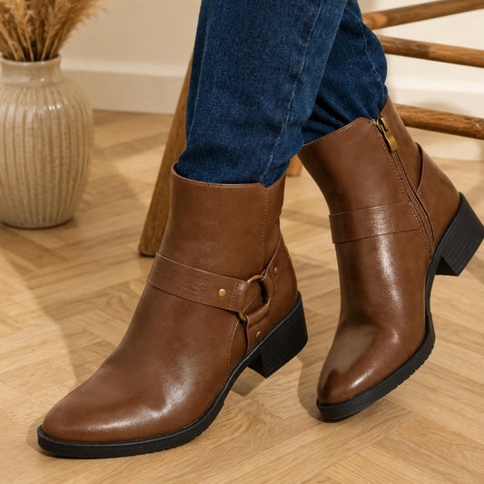 Women's Leather Harness Boots