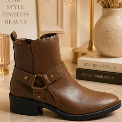 Women's Leather Harness Boots