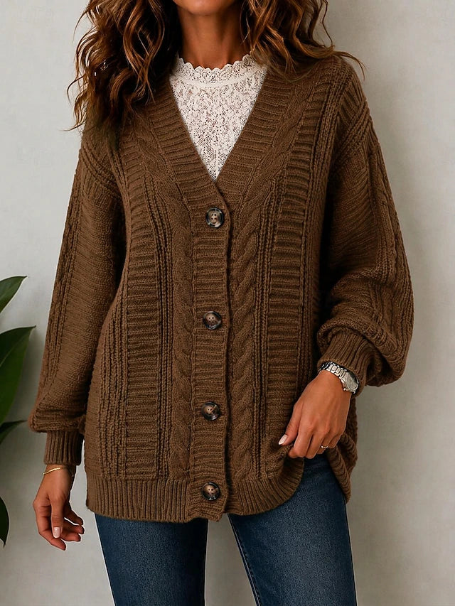 Women's Aran Cable Knit Cardigan