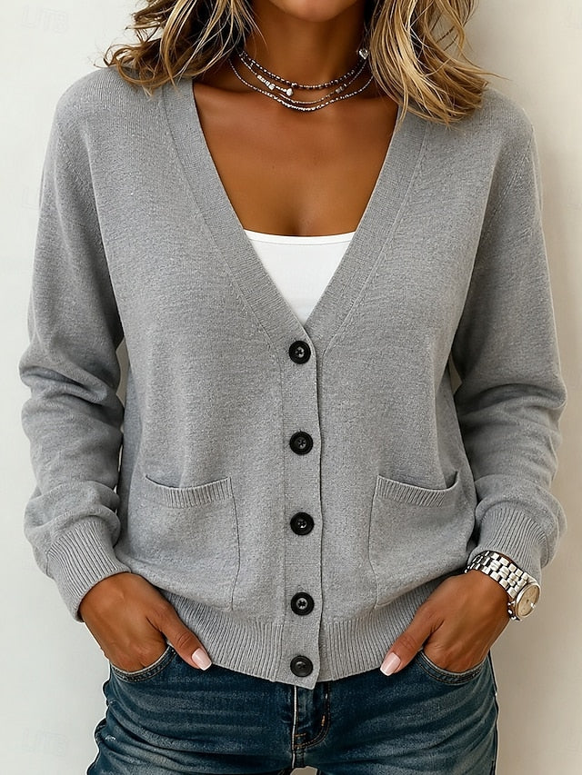 Women's Navy Fine Knit Cardigan