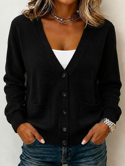 Women's Navy Fine Knit Cardigan