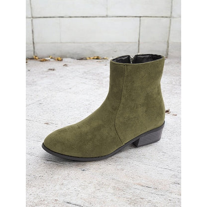 Women's Flat Suede Zip Boots
