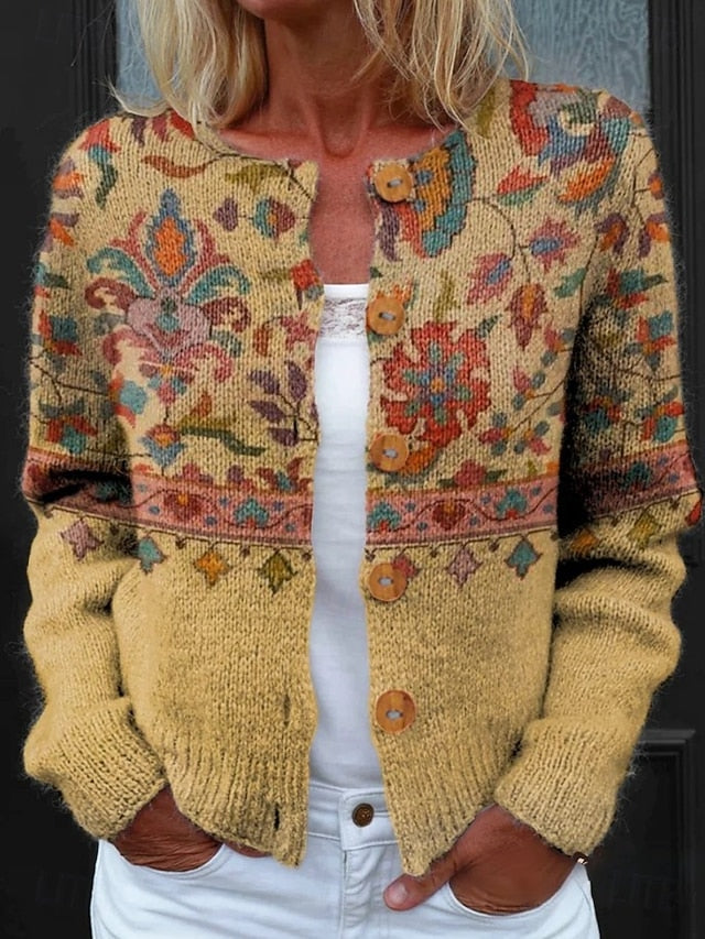 Women's Colourful Button Down Cardigan