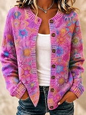 Women's Painted Print Knit Cardigan