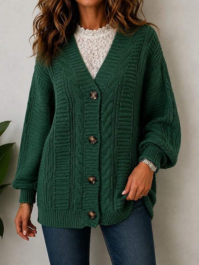 Women's Aran Cable Knit Cardigan