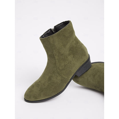 Women's Flat Suede Zip Boots