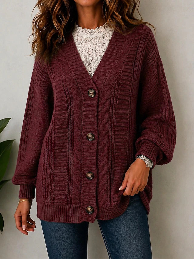 Women's Aran Cable Knit Cardigan