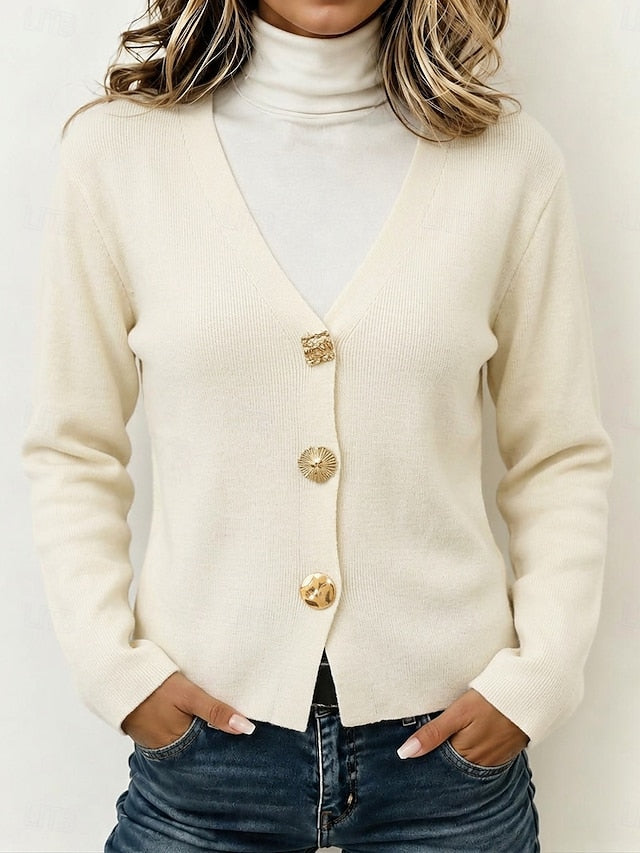 Women's Wine Button Up Knit Cardigan
