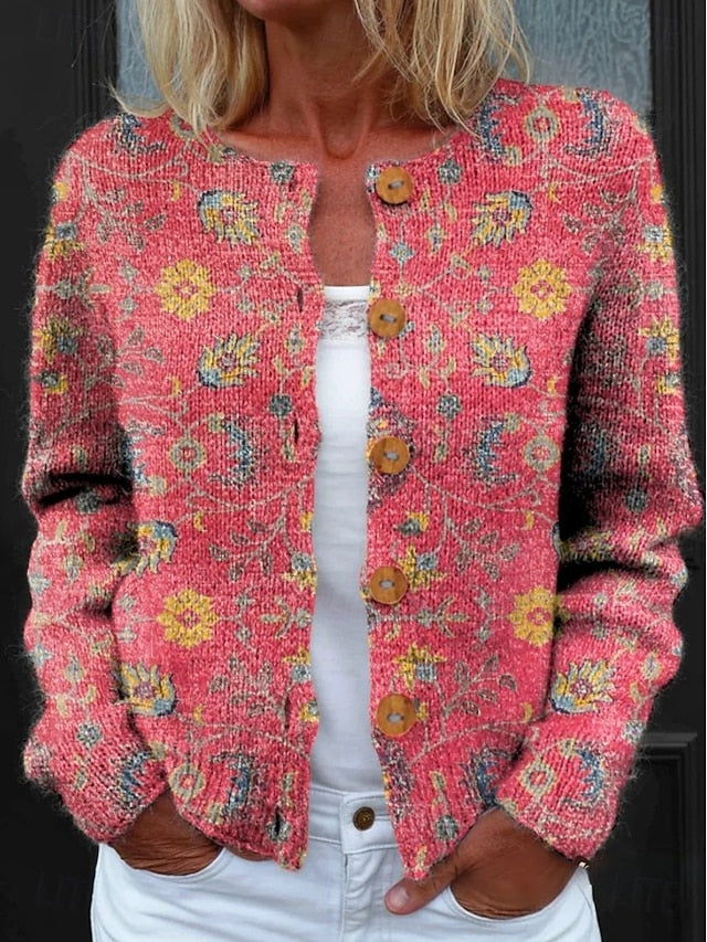 Women's Colourful Button Down Cardigan